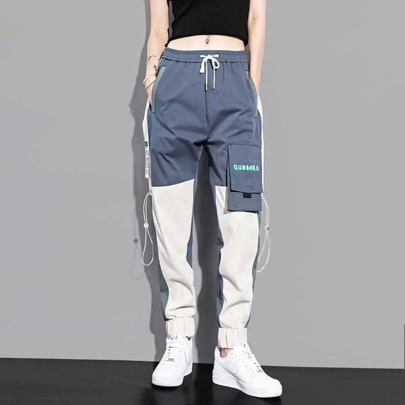 

NEW Women Pants Big Pockets Cargo pants Women High Waist Trouser Female Loose Streetwear hip hop joggers pants