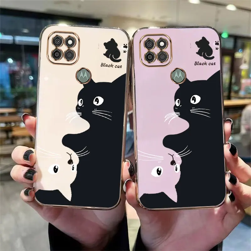 G9Power черно-белый чехол для телефона с котом Motorola Moto Cover