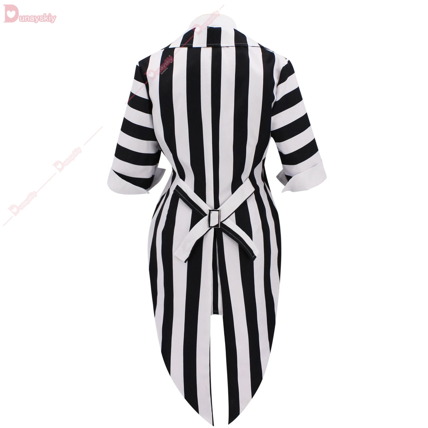 Женский костюм в черно-белую полоску для косплея