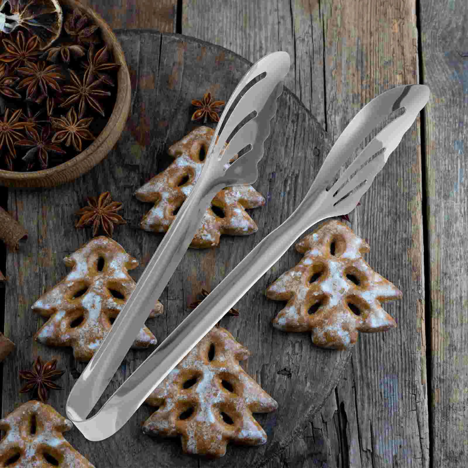 

BBQ Tongs Kits Kitchen Bread Supplies Metal Food Clips Dessert Folder Baked Stainless Steel Barbecue Buffet