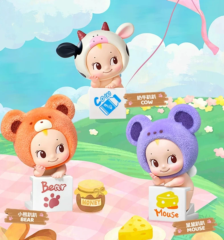 Фото Новая оригинальная серия MINISO Kewpish Love Animal в позе лежащего животного, сюрприз-бокс, настольное украшение, игрушки-сюрпризы, подарки на день рождения. №5