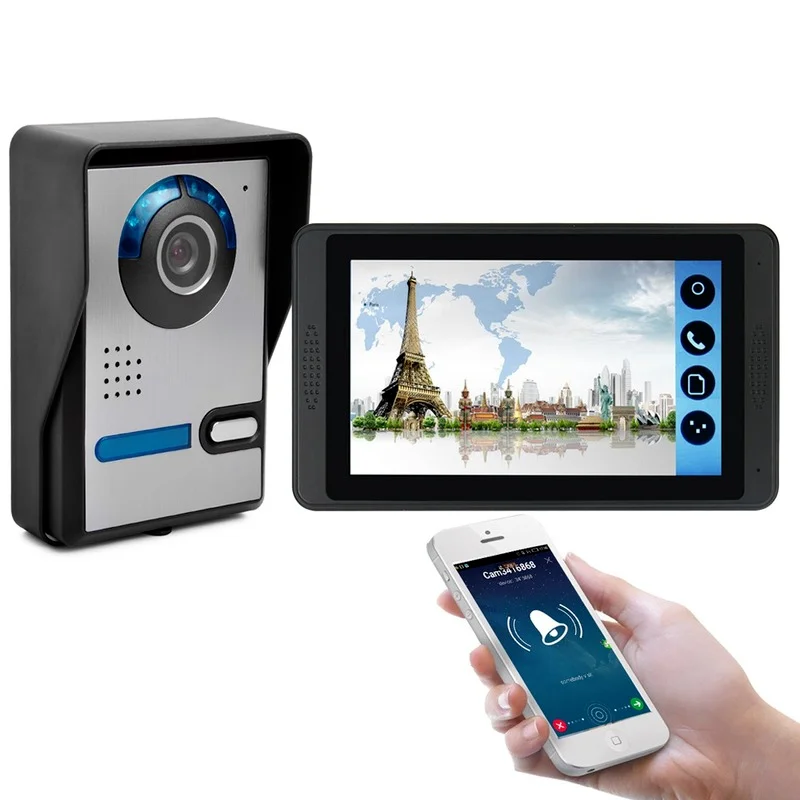 7 Inch Capacitive Touch Wired Wifi Video Doorbell Video Camera Phone Remote Call Unlock Video Intercom