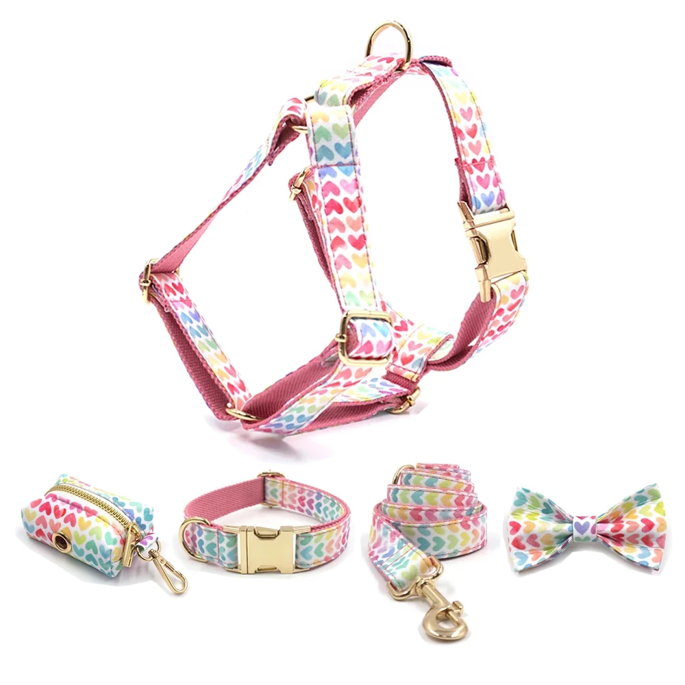 

Engraving Name ID Dog Harness Collar Leash Set for Small Medium Large Pet Dogs with Luxury Velvet Thicken Soft Dog Id Tag