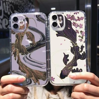 goldfish painting transparent case for iphone 13 pro max x xr xs se 2020 11 12 13 max pro mini 7 7p 8 plus 6 6s y9d2 android