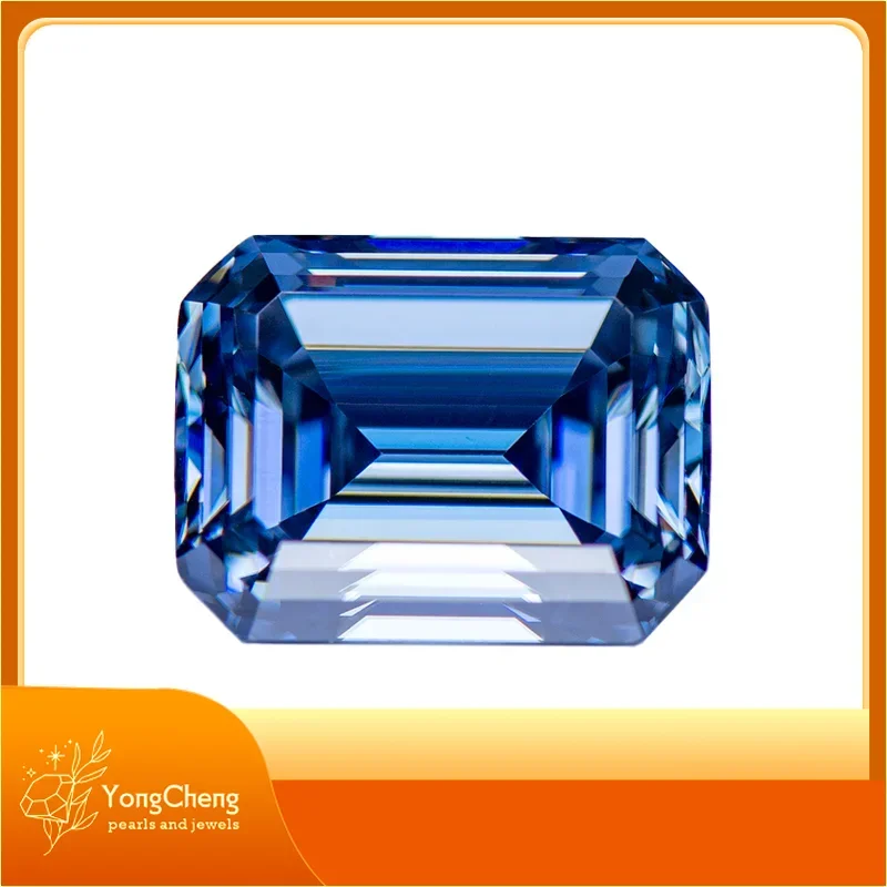 Муассанит камень изумрудная огранка основные цвета королевский синий