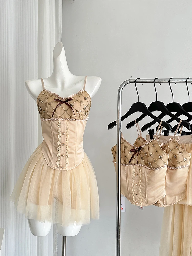 Женские комплекты из двух предметов винтажный укороченный топ без рукавов с