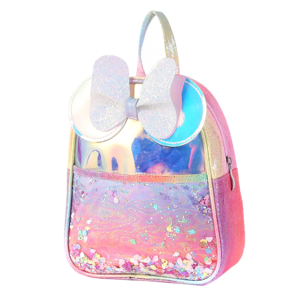 

1Pc Bowknot Kids Backpack Sequins Kindergarten School Bag (Assorted Color)