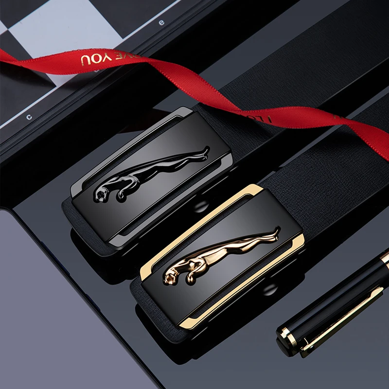 

2022 New Jaguar Youthy Men's Business Belt Luxury Style Alloy Automatic Buckle All-Match Male Girdle
