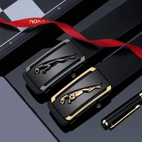 2022 new jaguar youthy mens business belt luxury style alloy automatic buckle all match male girdle