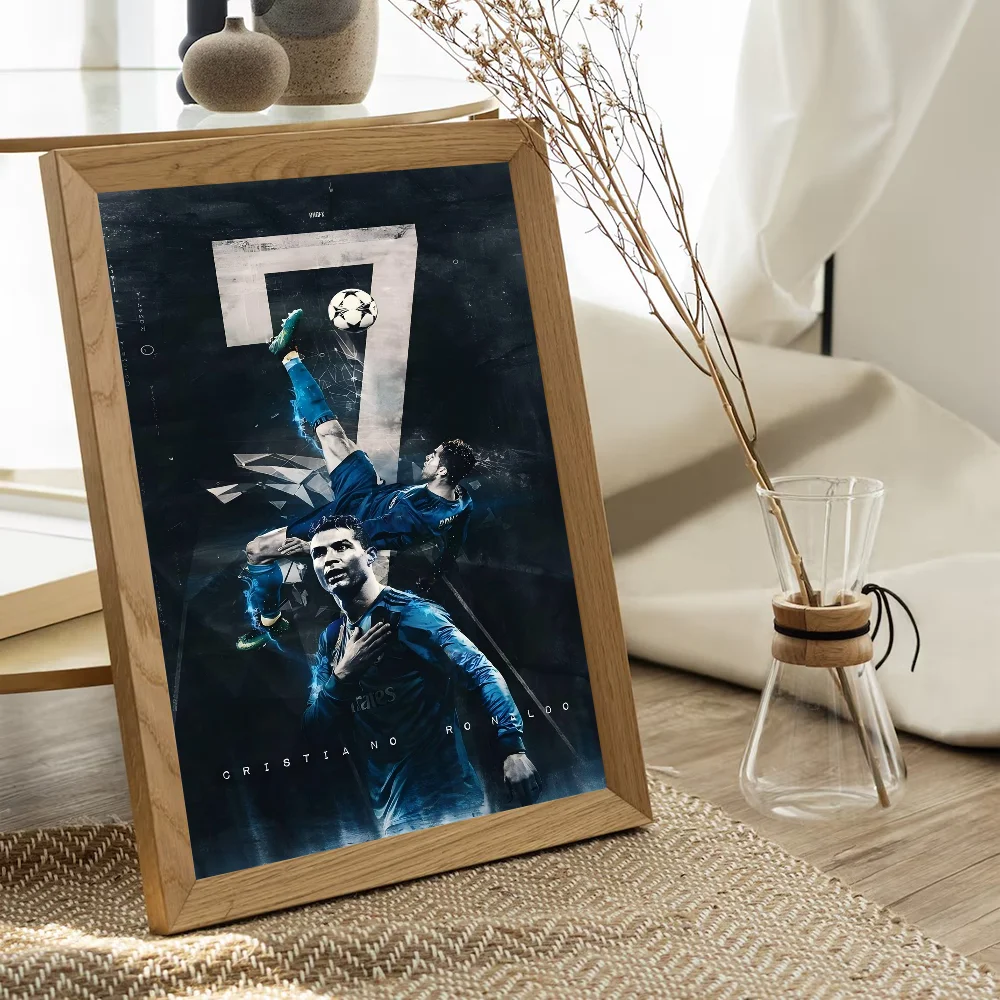Football Superstar CR7 Self-adhesive Art Poster Waterproof Paper Sticker Coffee House Bar Posters Wall Stickers