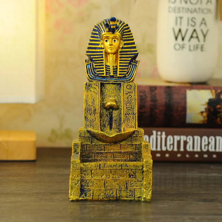 

Classic Creative Ancient Egyptian Backflow Incense Burner Resin Handicraft Home Buddha Statue Decoration Incense Waterfall