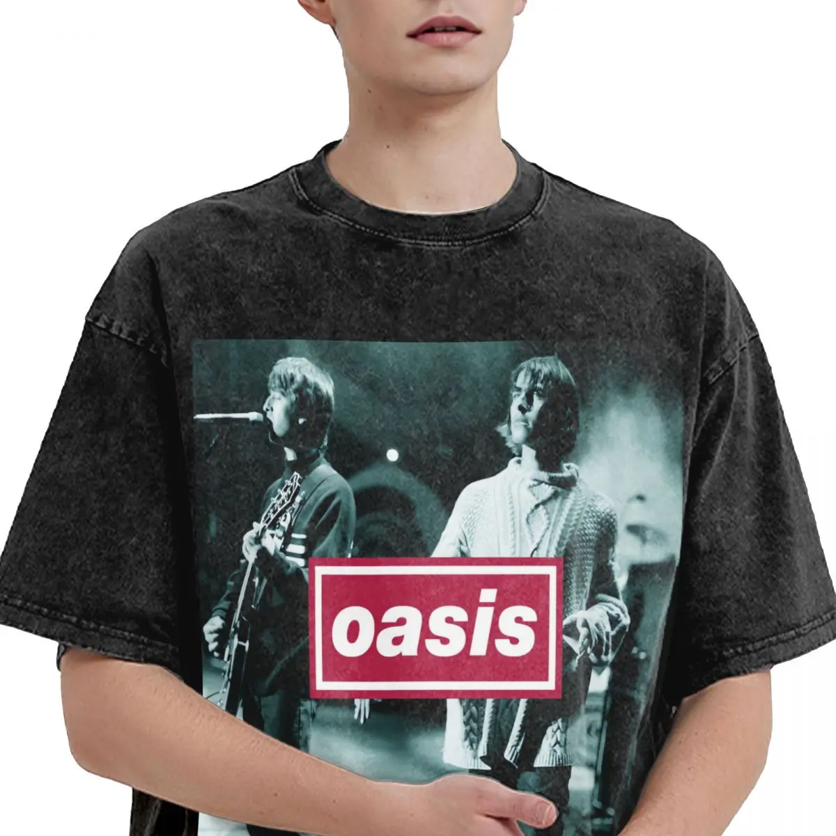 Футболка мужская с эффектом потертости Повседневная пляжная майка круглым