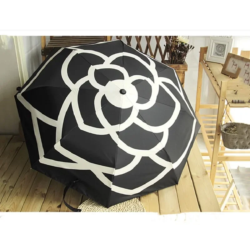 

NEW High-End Small Fragrant Camellia Automatic Umbrella Sun Shade UV Umbrella Classic Women's Umbrella