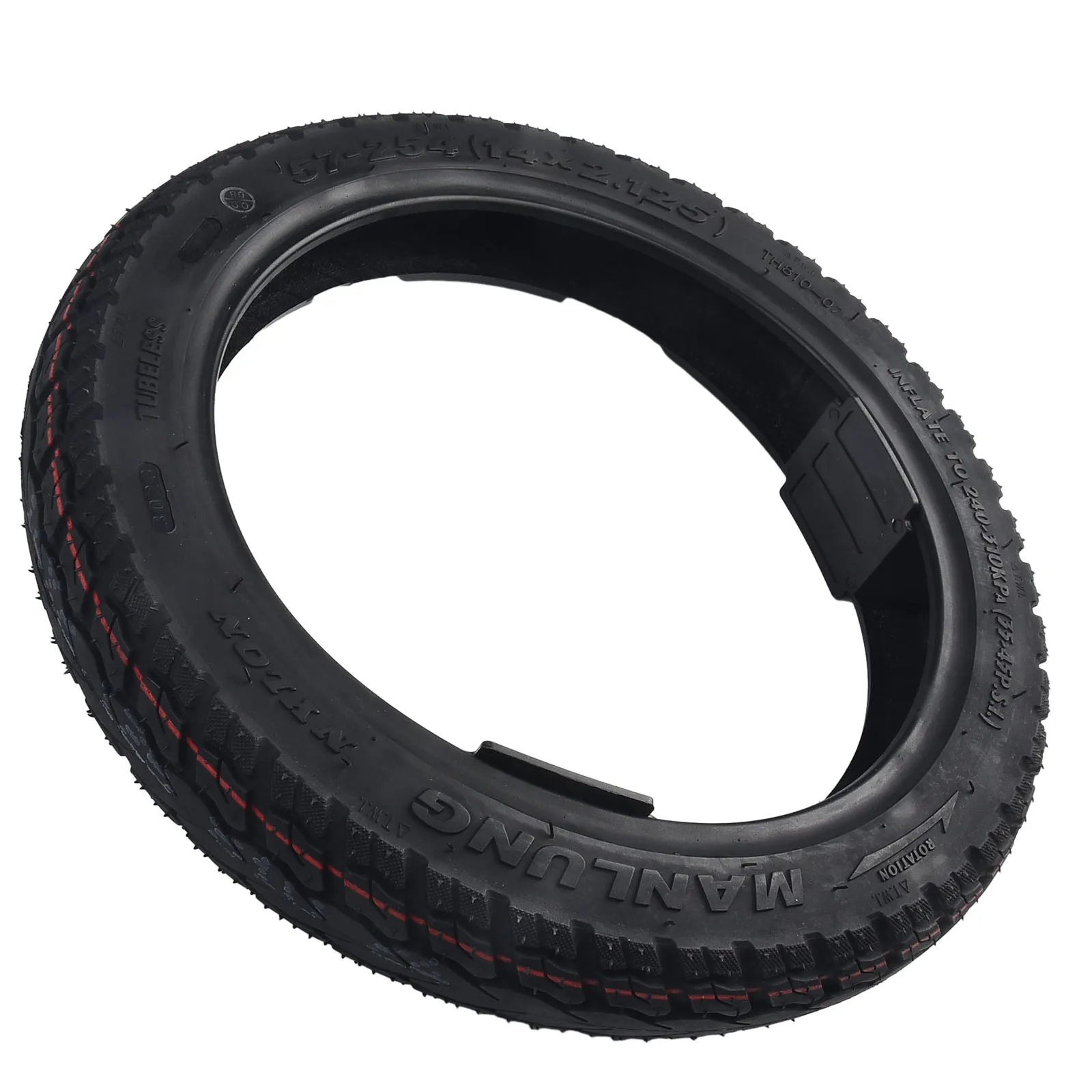 

Brand New Tubeless Tyre Tire For E-bike Portable Replacement Rubber Universal Wearproof 14 Inch Electric Bicycle
