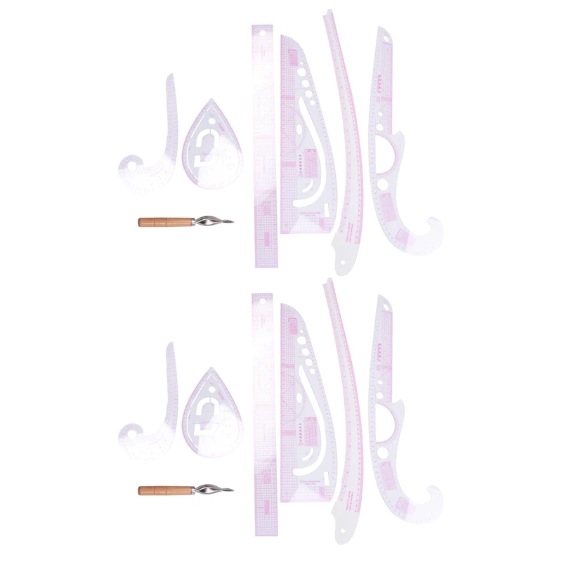 

Измерительная линейка 14 шт./компл., набор для шитья, прозрачная линейка для шитья, измерительная рукоятка, набор изгибов во французском стил...