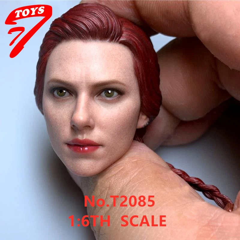 

1/6 Scale TTTOYS Widow Agent 7.0 Scarlett Johansson Woman Solider Head Sculpt Carved with Long Red Braid Hair Model