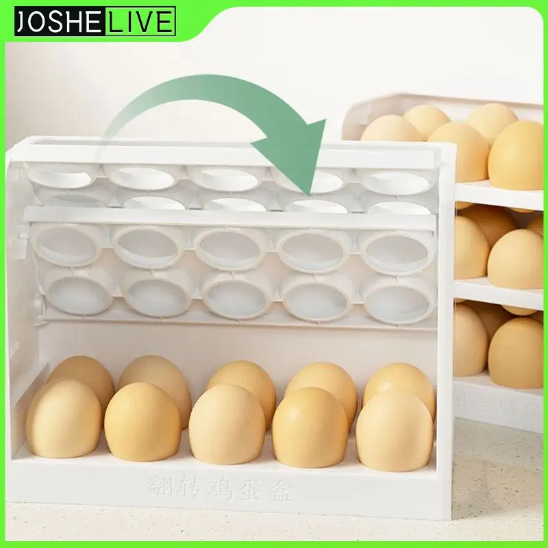 

Large Capacity Fridge Eggs Organizer Container Organizer For Kitchen Eggs Holder 30 Grids Rotating Egg Storage Box New Egg Shelf