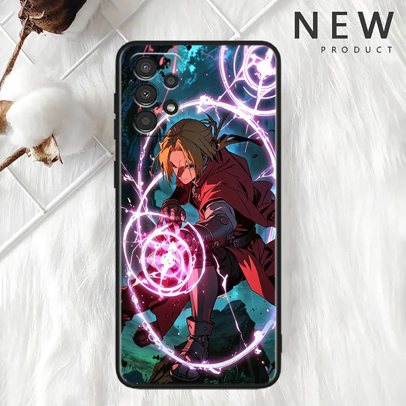 Fullmetal Alchemist Edward Elric Phone Case For Samsung A34 35 42 50 51 52 53 54 A55 A60 A70 A71 A72 A73 A80 A81 A90 A91 Black