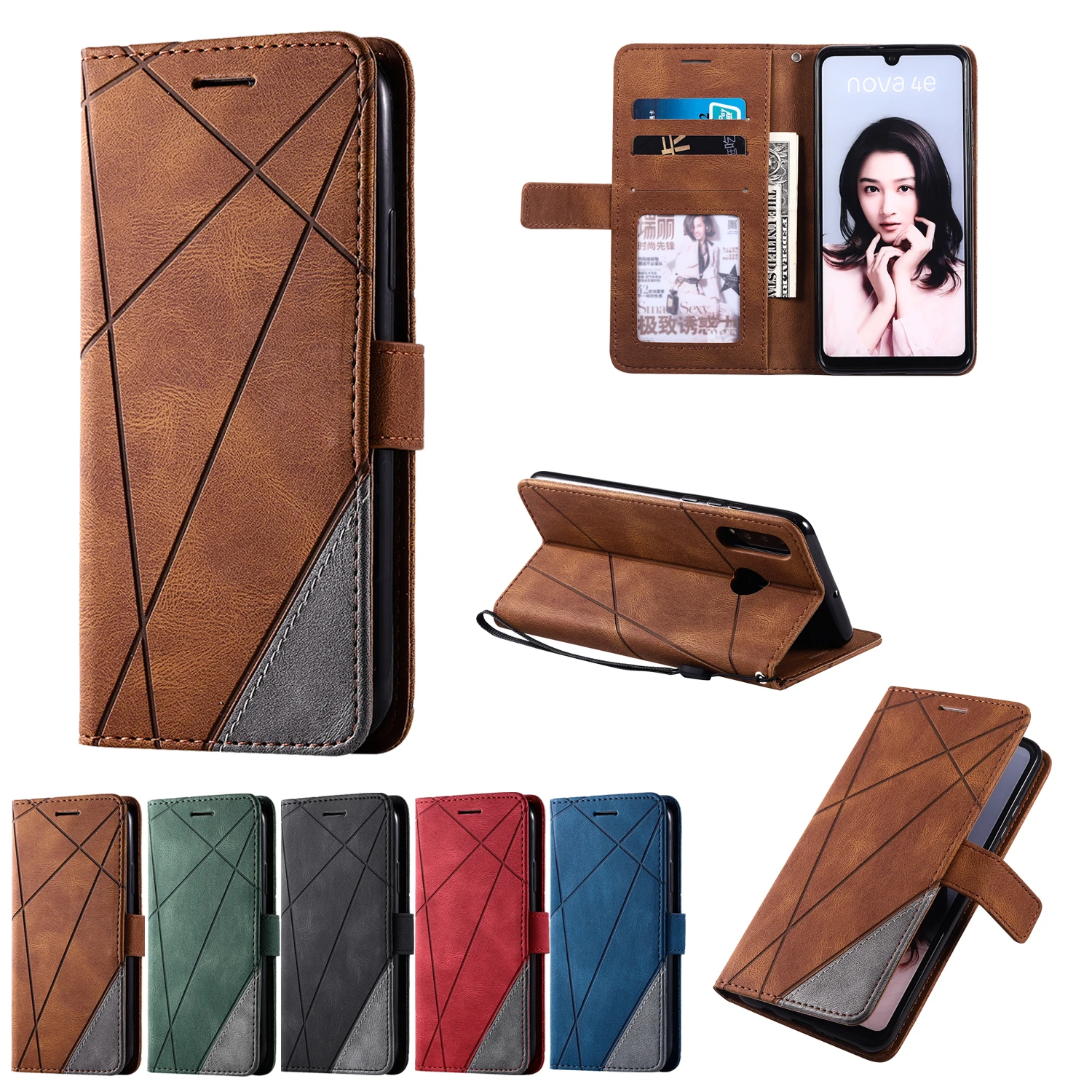 

Leather Phone Case For Motorola Moto Z Z2 Z3 E5 G4 G6 G7 Play G4 G5 G6 G7 G5S E4 E5 C Plus Z Force X4 Geometric Pattern Case