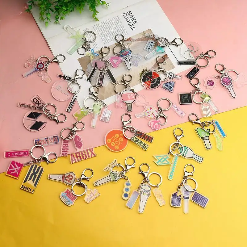 

KPOP BTWICE EXO three-piece set LOMO doll keychain cartoon doll pendant exquisite bag accessories Gift LISA ROSE Fan Collectio