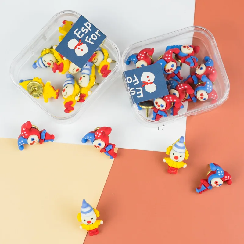

8pc/Lot Cute Cartoon Clown Thumbtack H-shaped Nail Creative Nail Cork Wall Nail Photo Wall Nail Wholesale