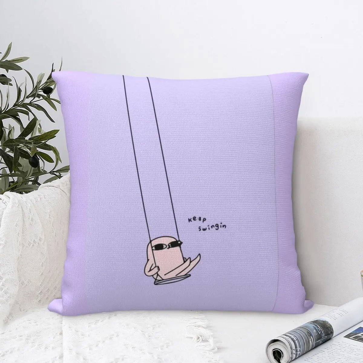 

Ketnipz Keep Swinging Pillowcase Pillow Case Cushion Cover Home Sofa Car Decorative Throw Pillow Pillowcases Square Cotton 45*45