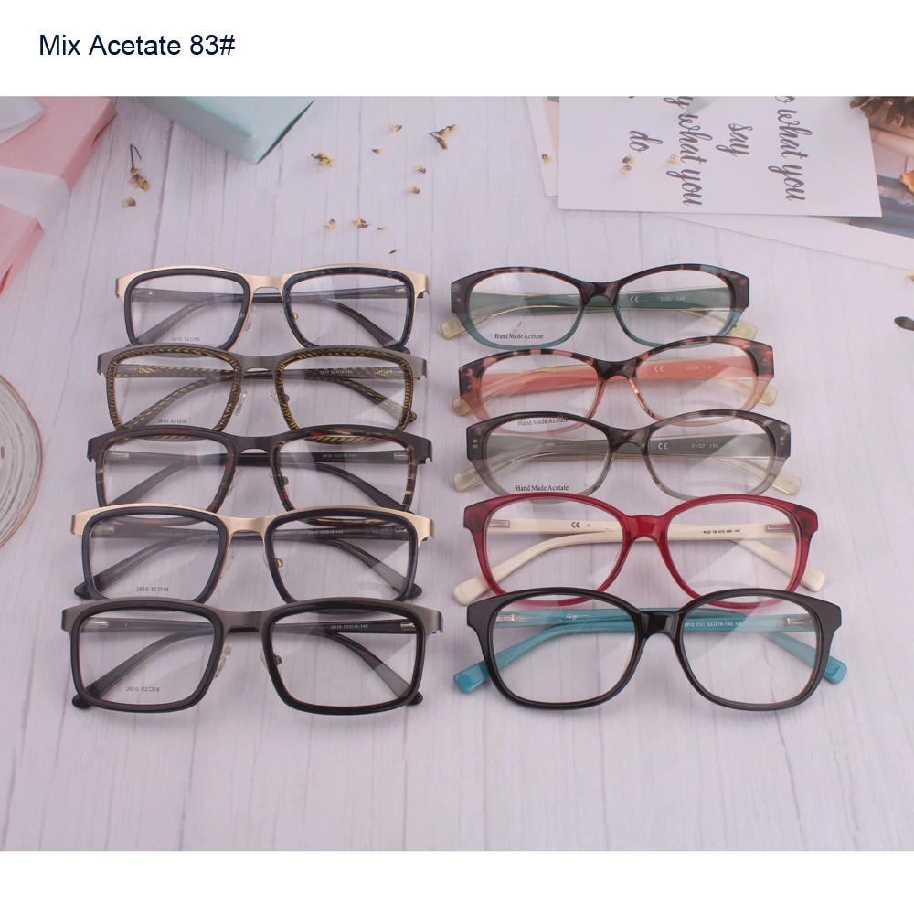 Mix wholesale promotion in ready stock high quality High cost performance acetate handmade glasses women business glasses men