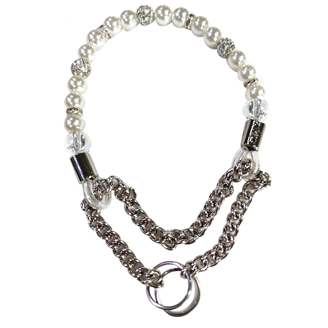 

Pet Collar Cute Dog Leash Chain Decorative Faux Pearl Cat Collar Kitten Collar Creative Design Dog Collar Pet Accessories S/M/L