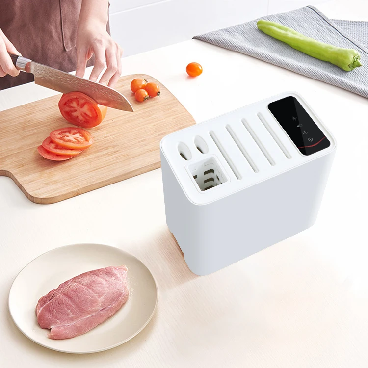 

2021 new design universal magnetic UV Disinfection Knife and Fork Sterilizing Intelligent Knife Holder