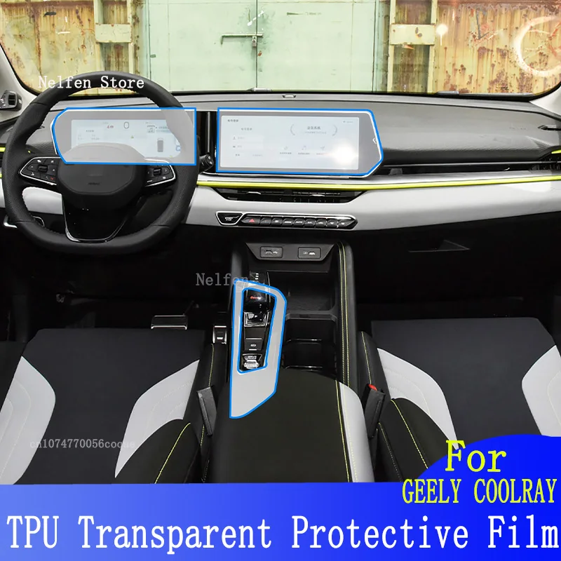 

For GEELY COOLRAY(2023-2024) Car GPS Navigation Protective LCD TPU Screen Protector Anti-Scratch Film Fitting PPF