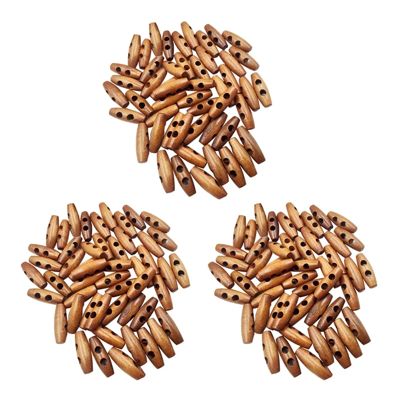 

150 шт., деревянные пуговицы в форме оливы