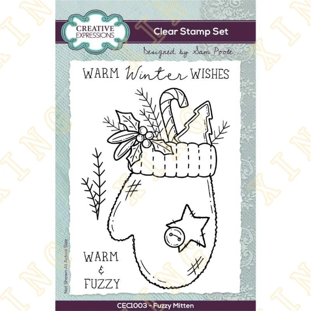 

Christmas Fuzzy Mittens 2022 New Clear Silicone Stamps Diy Scrapbook Diary Decoration Embossed Paper Card Album Craft Template
