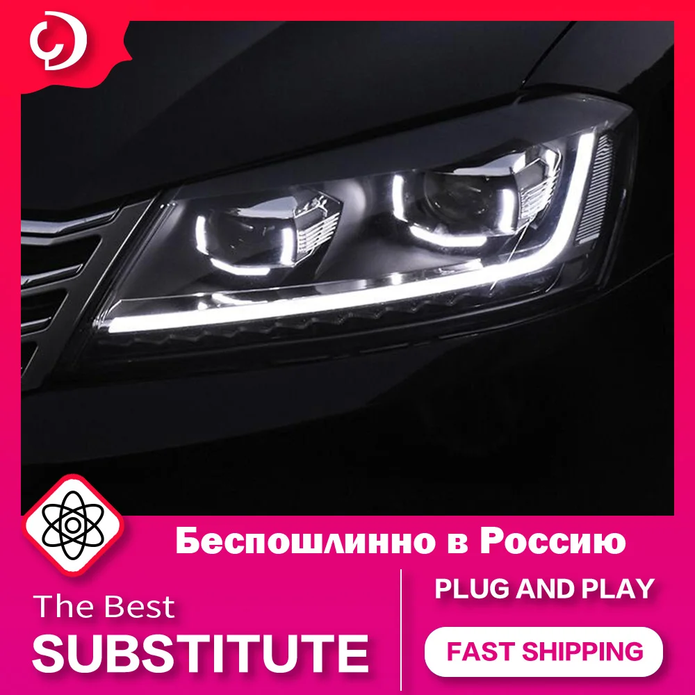 AKD-faros LED para coche, proyector automotriz DRL para VW Passat B7, versión europea, 2012-2016
