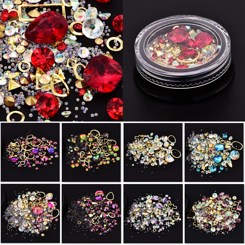 

Mixed Nail Art Accessories Illusion Diamond Mixed Flat Bottom Diamond Nail Art Accessories Nail Charms Nail Art Decorations