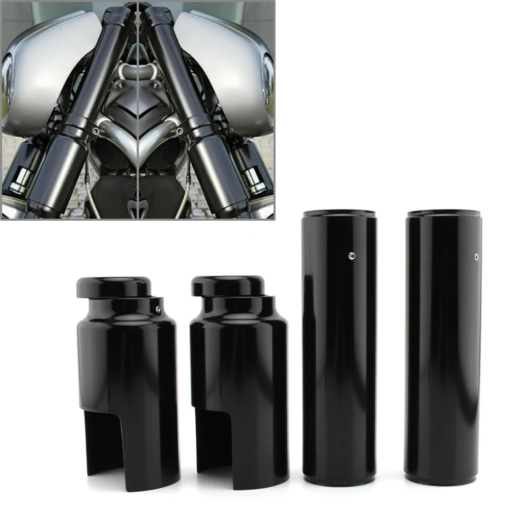 

6Pcs Gloss Black Motorbike Full Fork Cover Set For Harley Davidson V-Rod Vrod 2007 2008 2009 2010 2011 Aluminum Alloy