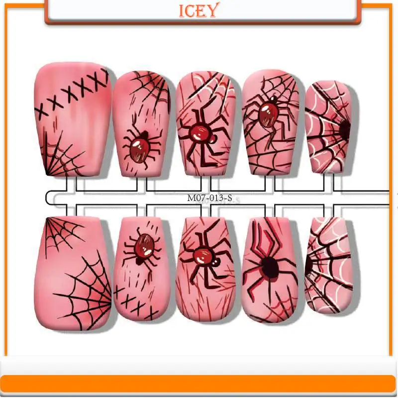 Ледяной красный паук пресс на ногтях пикантная девушка персонаж мультфильма