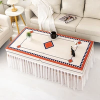 tea table tablecloth rectangular chiffon waterproof dustproof household tea table tv cabinet cover towel home decor tablecloth