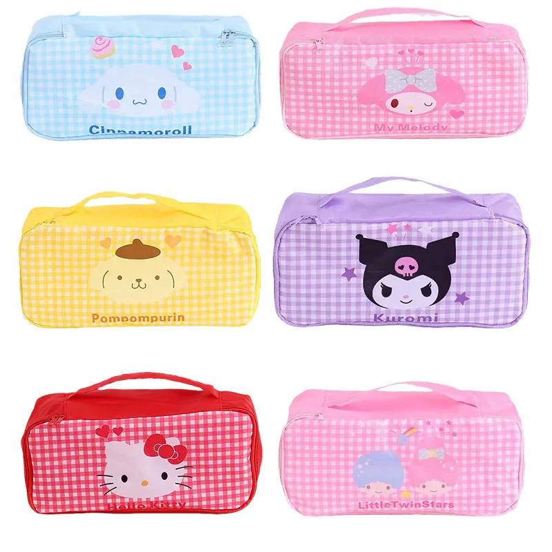 

Sanrios Cartoon Kuromi My Melody Cinnamoroll Kittys Cosmetic Bag Anime Figure Kawaii Travel Portable Sundries Storage Bags Gifts