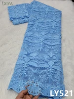 xiyalace sky blue nigeria milk silk lace french mesh laces fabrics for sew embroidery african net lace fabric with sequins ly521
