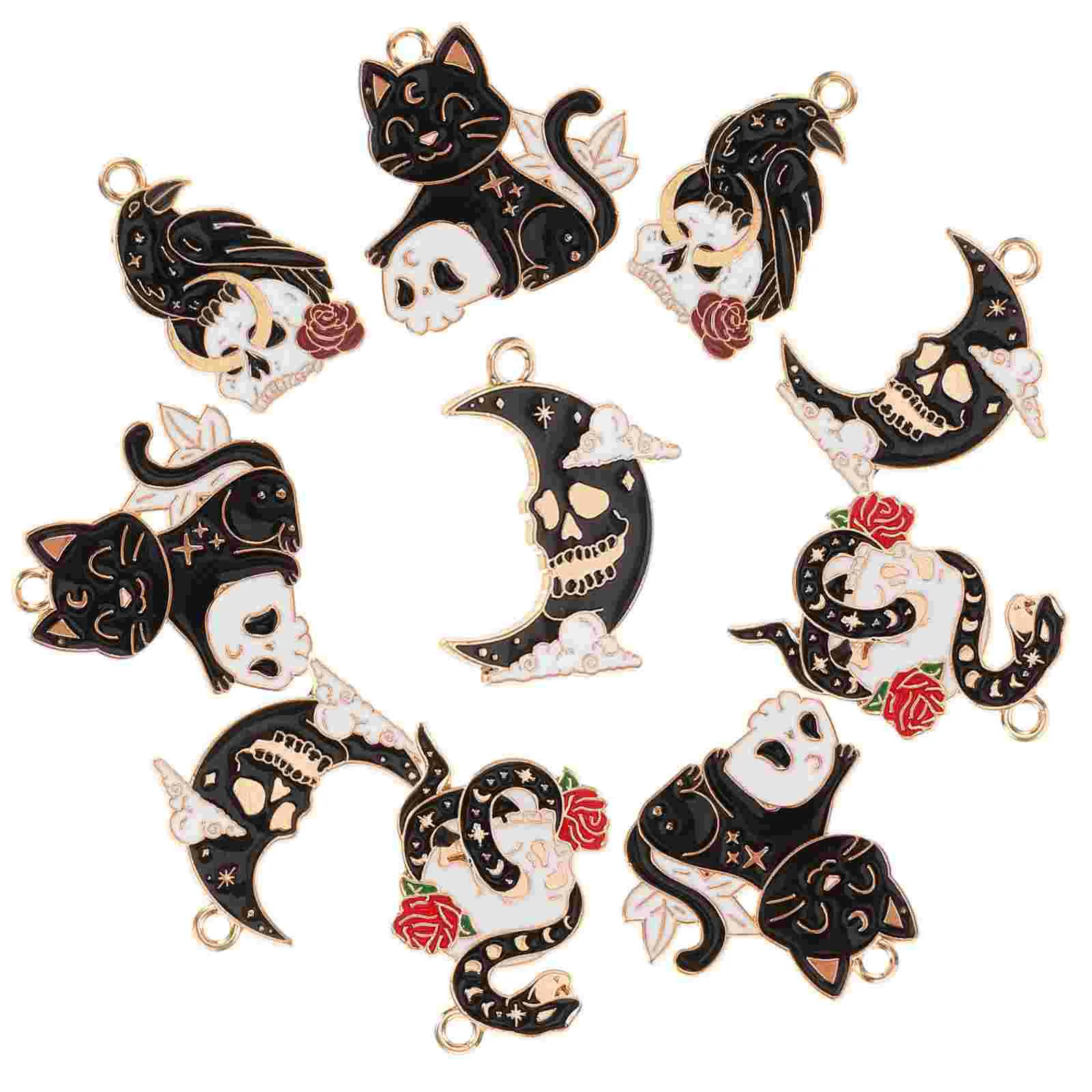 

40 Pcs Goth Earrings Gothic Charms Jewelry Necklace Festival Pendant Metal Halloween Small