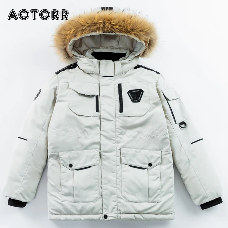 

New Mens Parkas Mid Length Thicken Warm Down Jackets Winter Hooded Military Cargo Jacket Korean Multiple Pockets Men Parka Coats