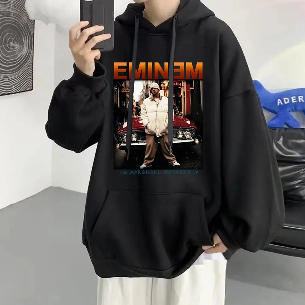 

Толстовка в стиле Харадзюку Eminem, хип-хоп, рэпер, горячая Распродажа 2022, худи Tumblr, модная одежда, Популярная свободная Мужская Уличная одежда, ...