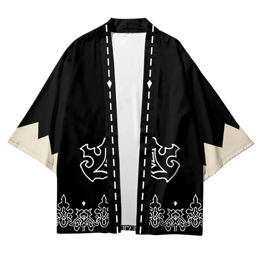 

NieR:Automata 2B Cosplay Cloak Kimono Cardigan Robe Cospaly Costume Print Casual Coat