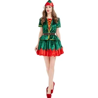 4pcsset adult women christma santa claus elf costume fancy dress new year party xmas outfit santa claus cosplay clothes