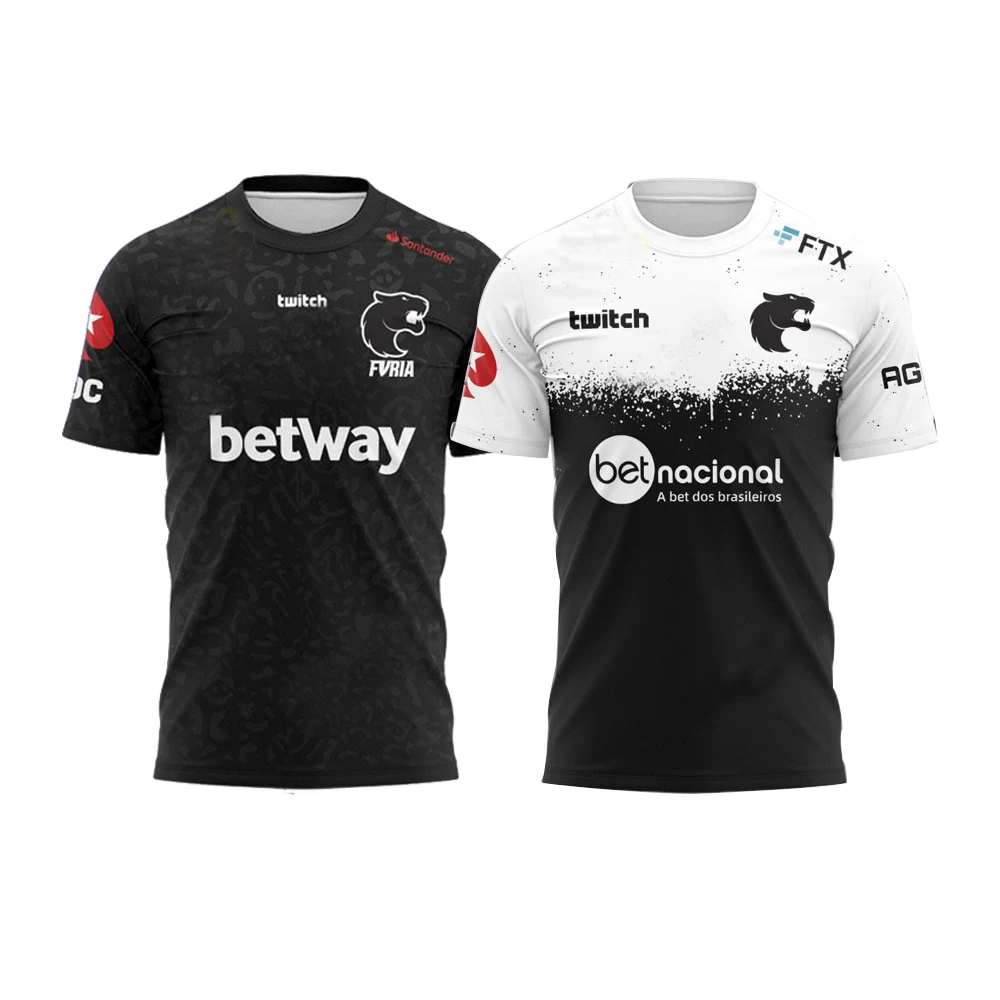 

2022 New Csgo Esports Furia Team Jersey Custom Name Sportswear Round Neck Short Sleeve Men's Shirt Casual T-shirt Brazil Jersey