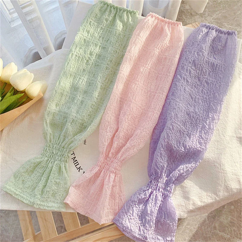 Женские Летние Шелковые Чехлы На Рукава Для Вождения Открытом Воздухе С Защитой