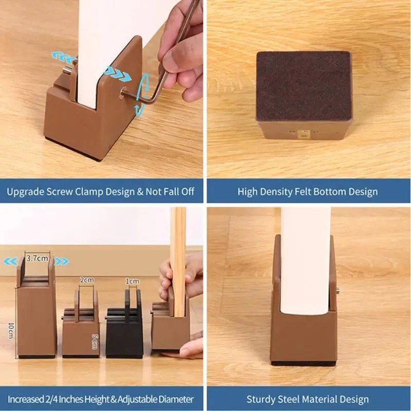 Подставки для ножек стула с винтовым зажимом регулируемая высота сверхмощный