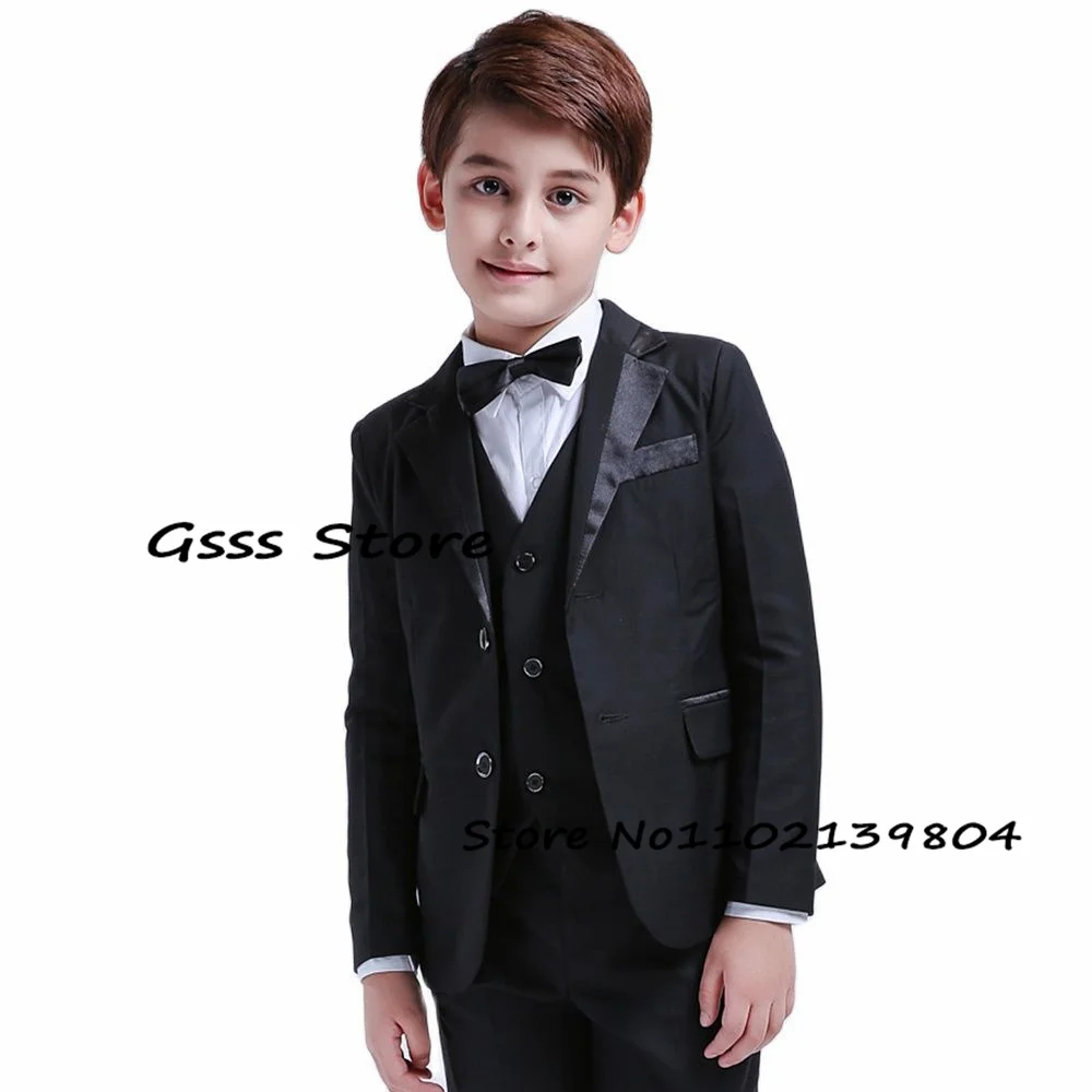 Boys Suits 3 Piece Wedding Party Tuxedos Kids Blazers Pants Vests Formal Jackets Custom Suits комплекты для маленьких мальчиков