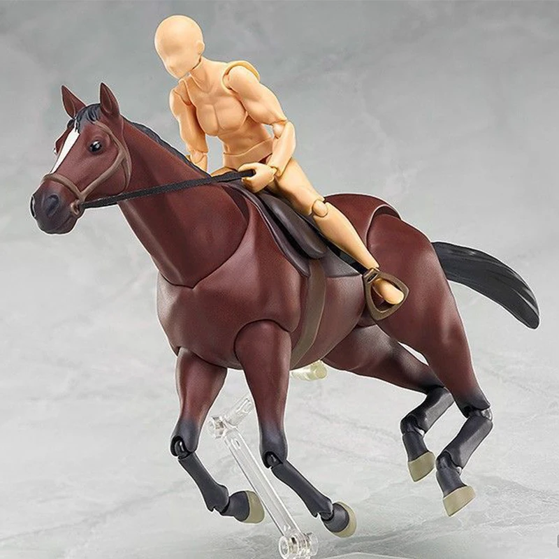 

Figma 246 Horse White Chestnut BJD PVC Action Figure Model Toys can Play with Body Kun Chan Collection Doll Gift For Child