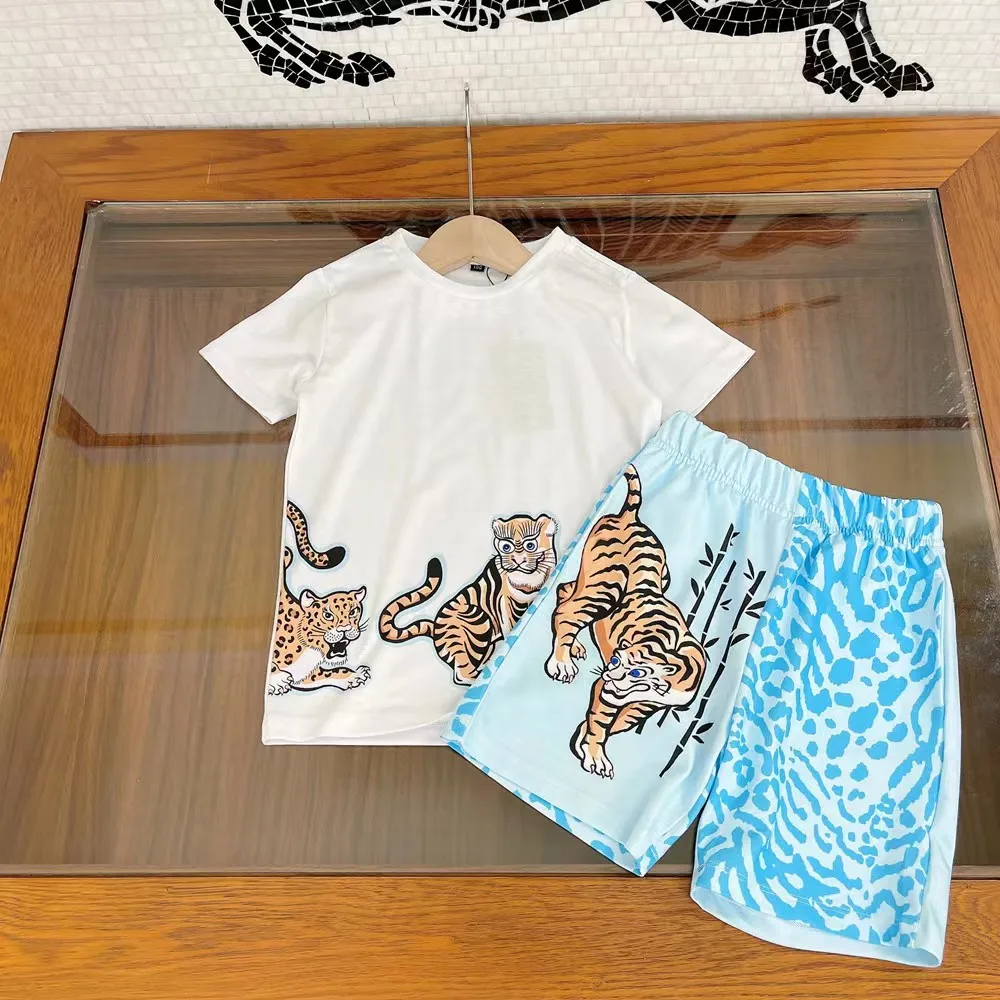 

Boys Boutique Clothing Children Suit 2022 Fashion Tiger Cotton T-shirt Shorts 2 piece Set Kids Designer Clothes Baby Boy Outfits